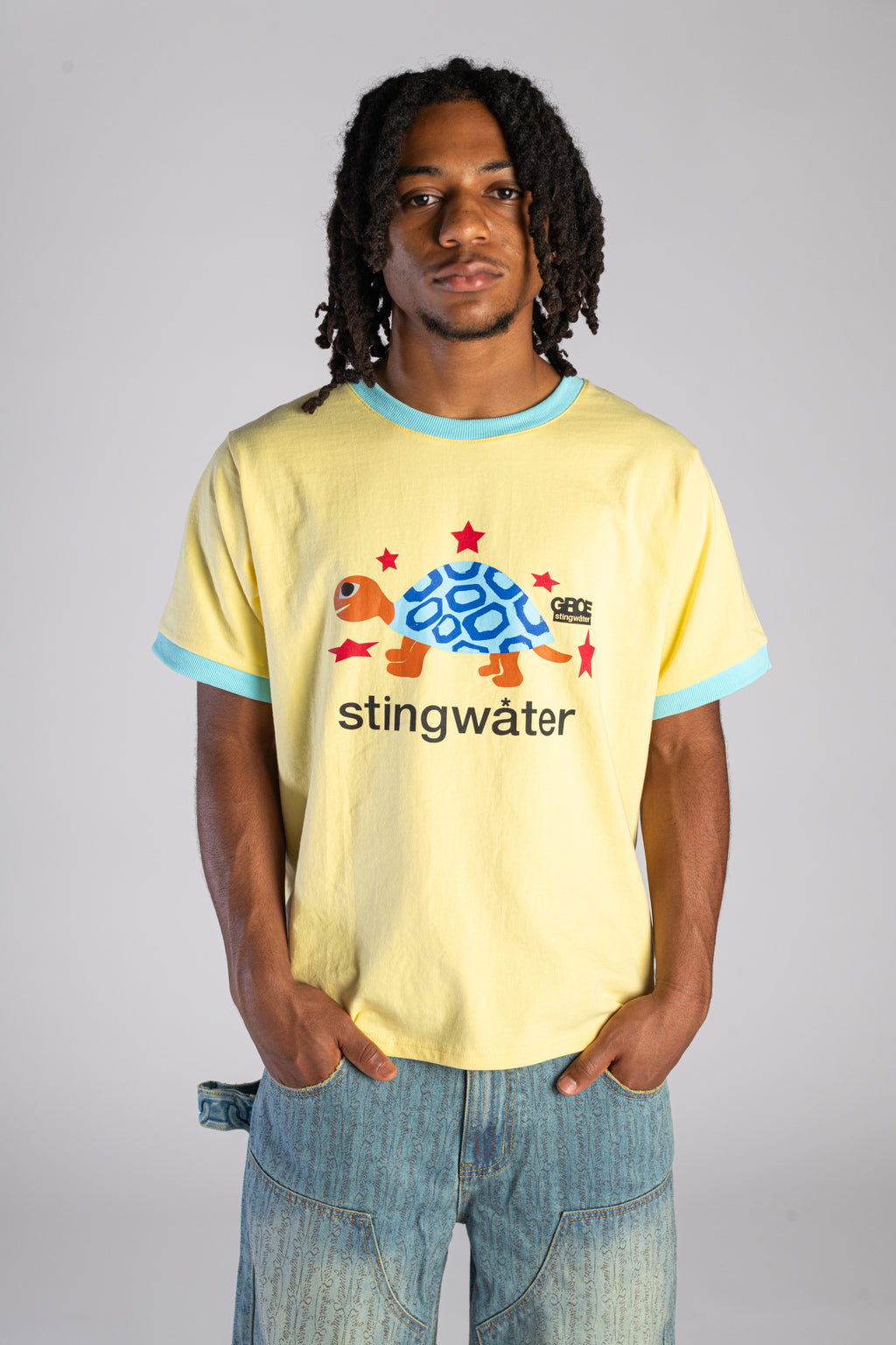 Stingwater Turtle T-Shirt Yellow Ringer