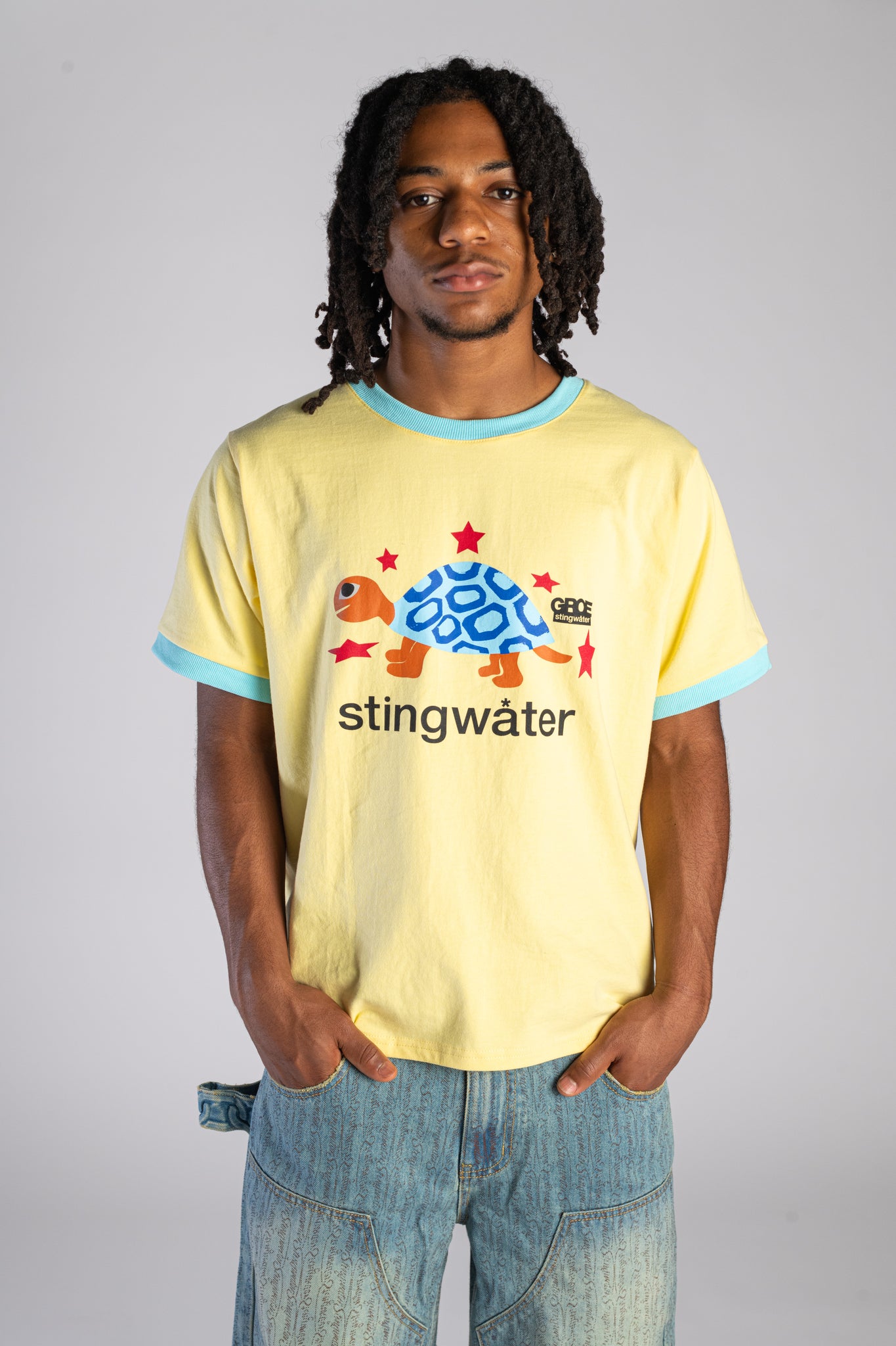 Stingwater Turtle T-Shirt Yellow Ringer