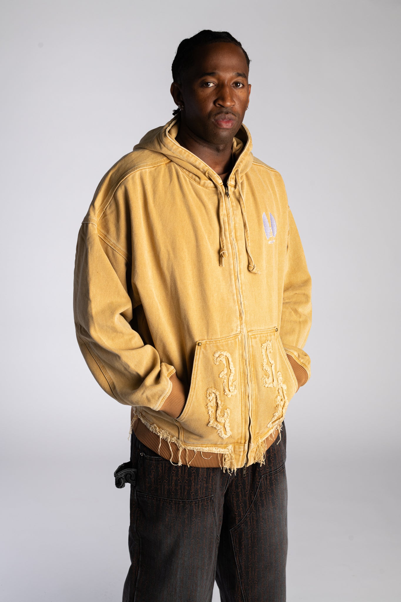 Kowboy Canvas Zip Up Hoodie Brown