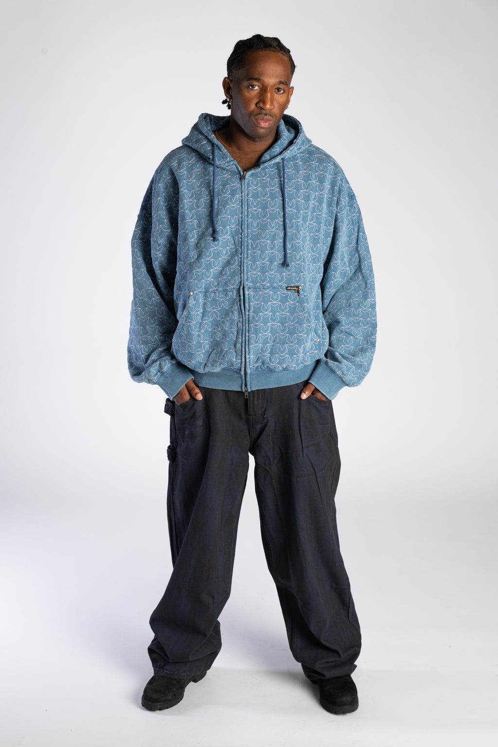 All Star Zip Up Hoodie Acid Navy