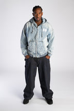 Kowboy Denim Zip Up Hoodie Vintage Blue