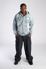 Load image into Gallery viewer, Kowboy Denim Zip Up Hoodie Vintage Blue
