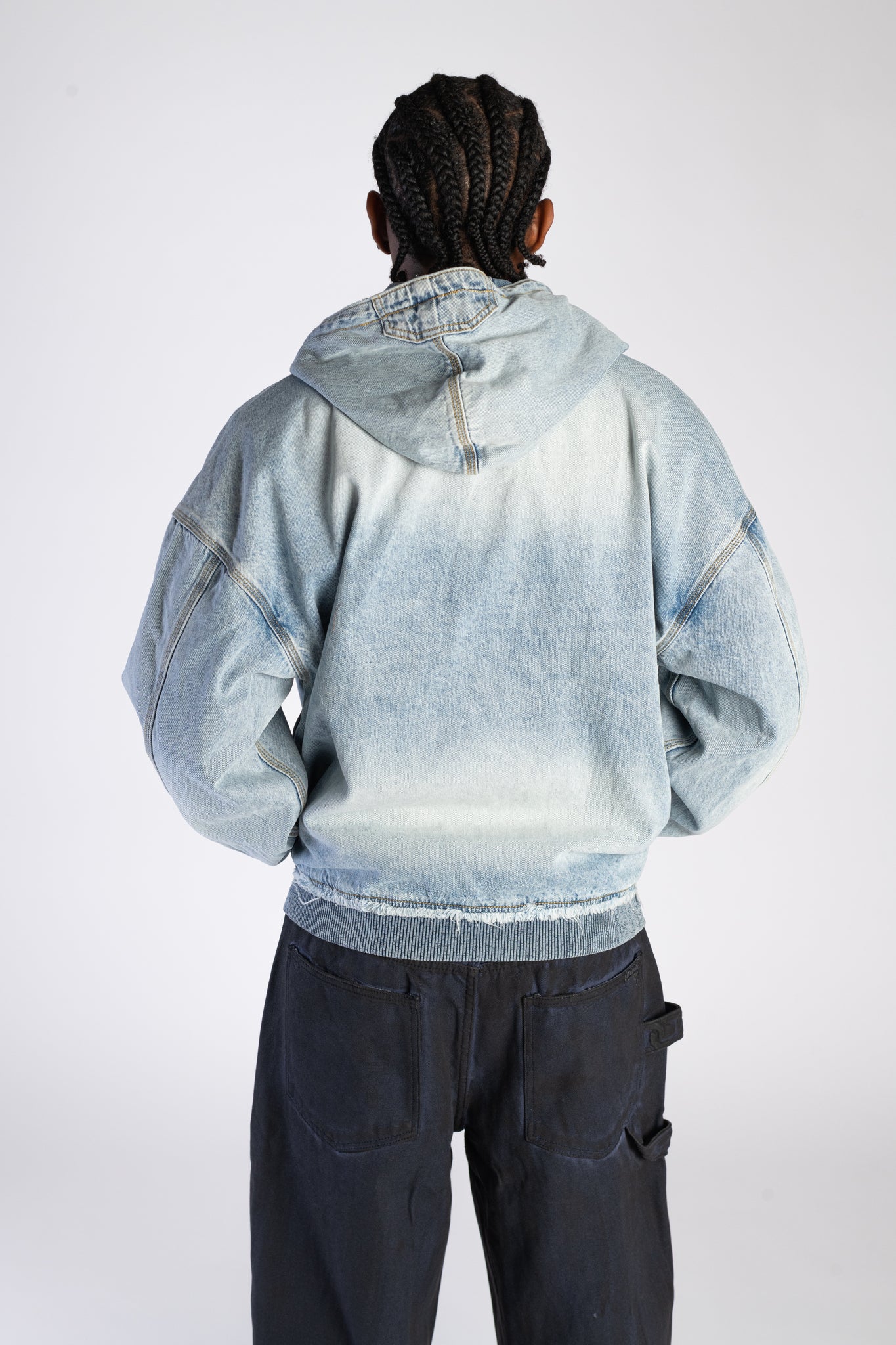 Kowboy Denim Zip Up Hoodie Vintage Blue – stingwater