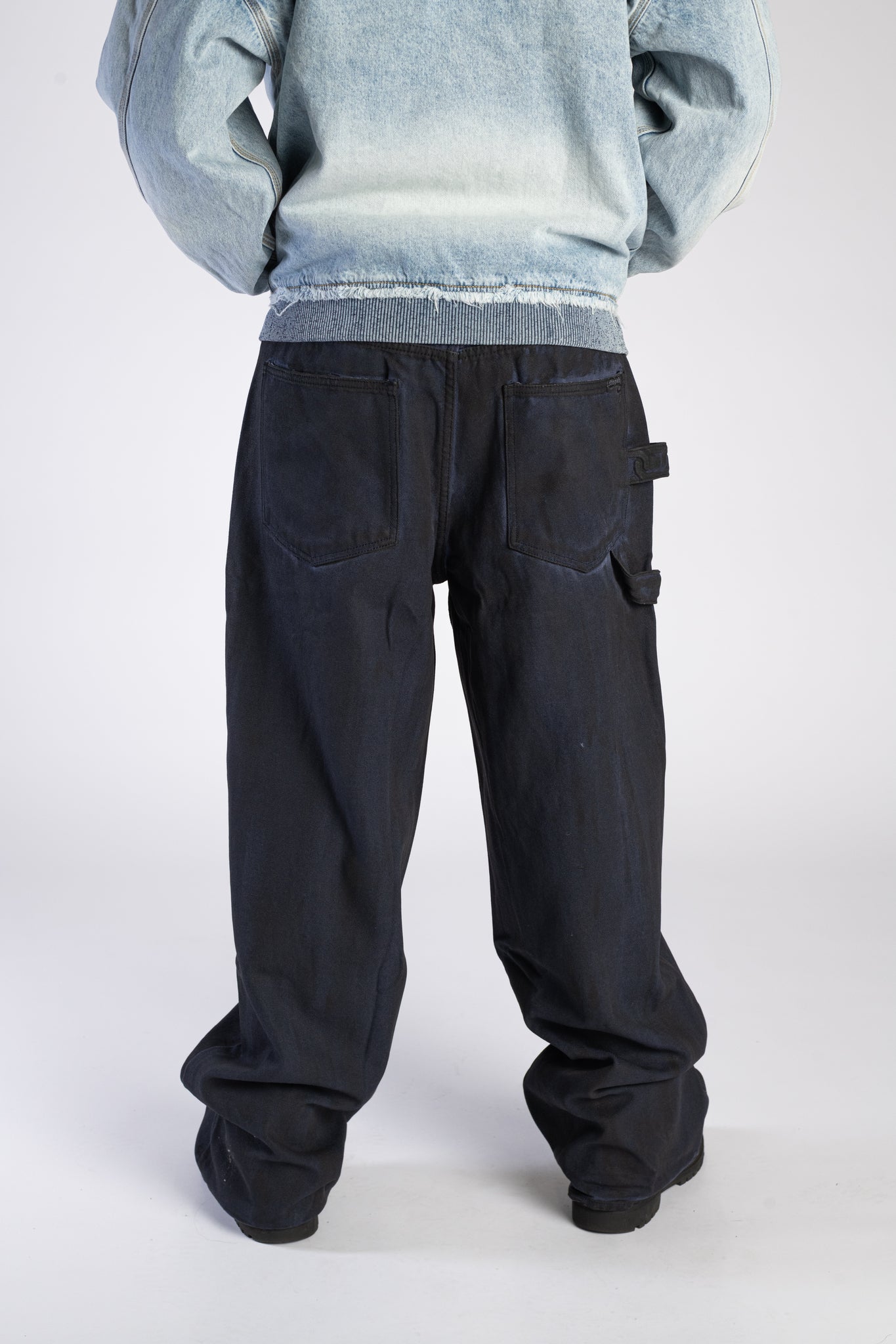 Big Groe Painted Canvas Jeans Off Black