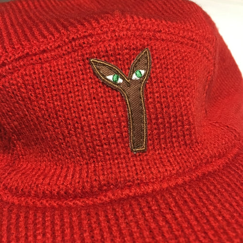 Aya knitted camp hat red