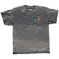 Peeking Aapi and Stargirl Pocket T-Shirt Dark Heather Gray