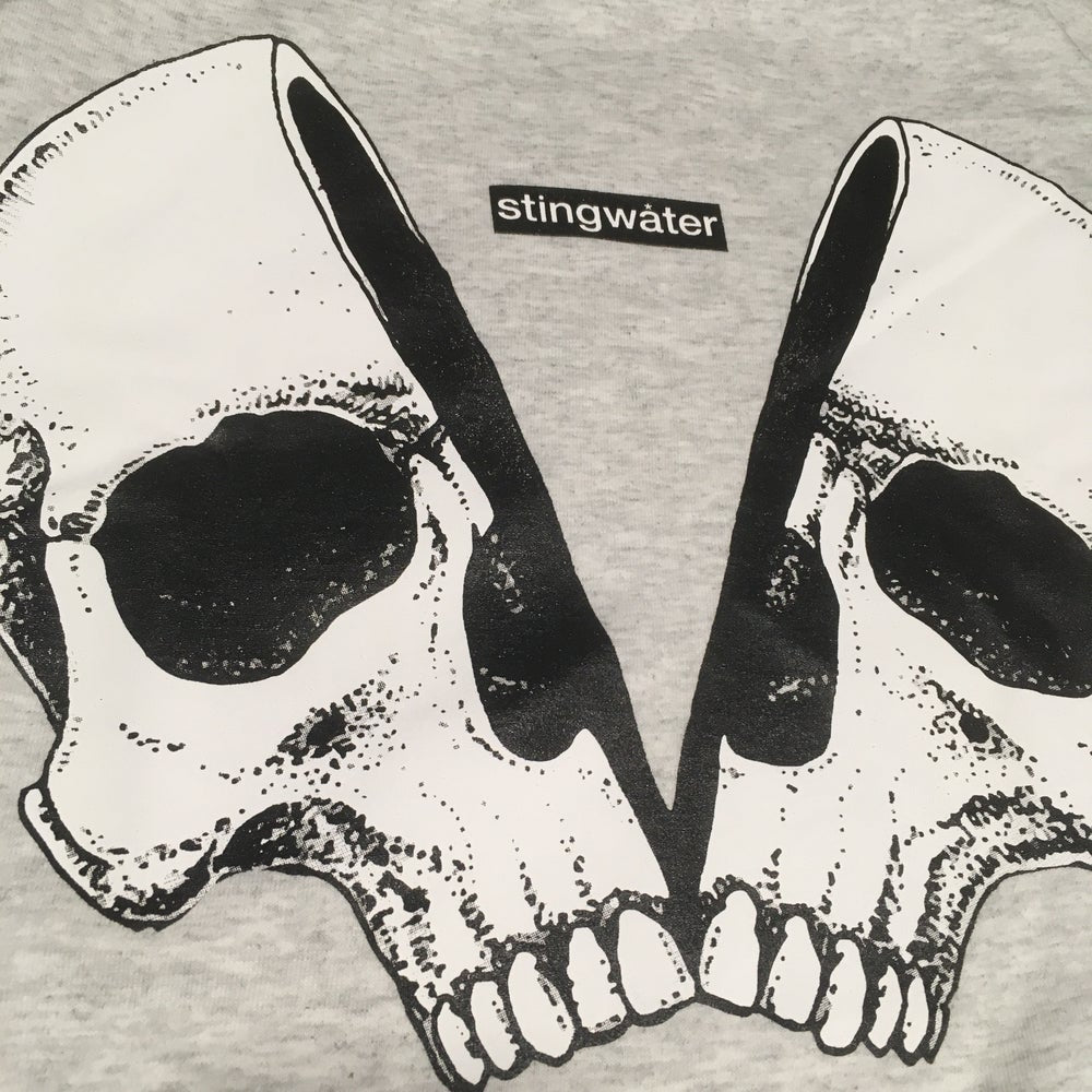 Empty Your Mind/Skull Long Sleeve T Shirt Ash Grey