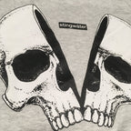 Empty Your Mind/Skull Long Sleeve T Shirt Ash Grey
