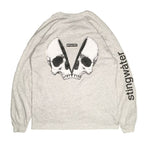 Empty Your Mind/Skull Long Sleeve T Shirt Ash Grey