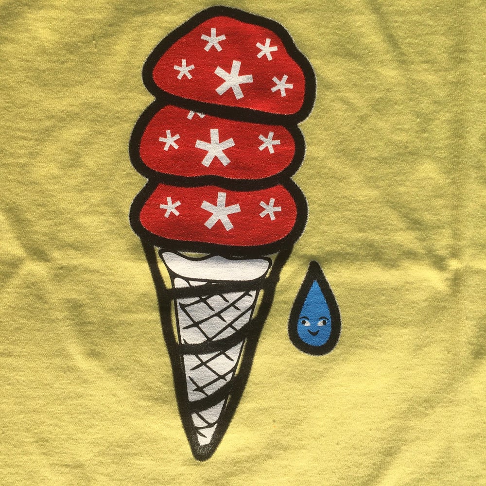Mushrooms on a Cone T-Shirt Light Yellow