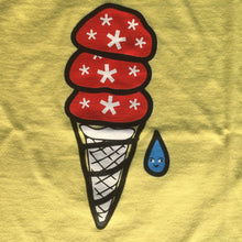 Load image into Gallery viewer, Mushrooms on a Cone T-Shirt Light Yellow
