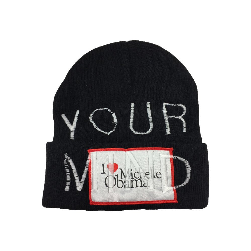 I love michelle obama beanie black
