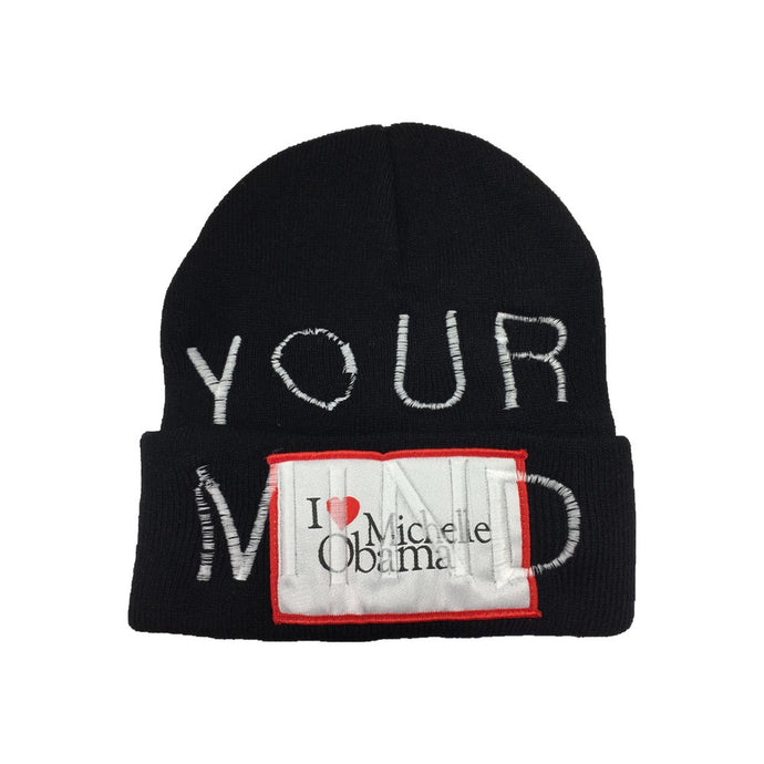 I love michelle obama beanie black