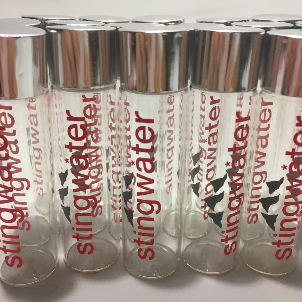 Stingwater Glass Vial Mountain logo