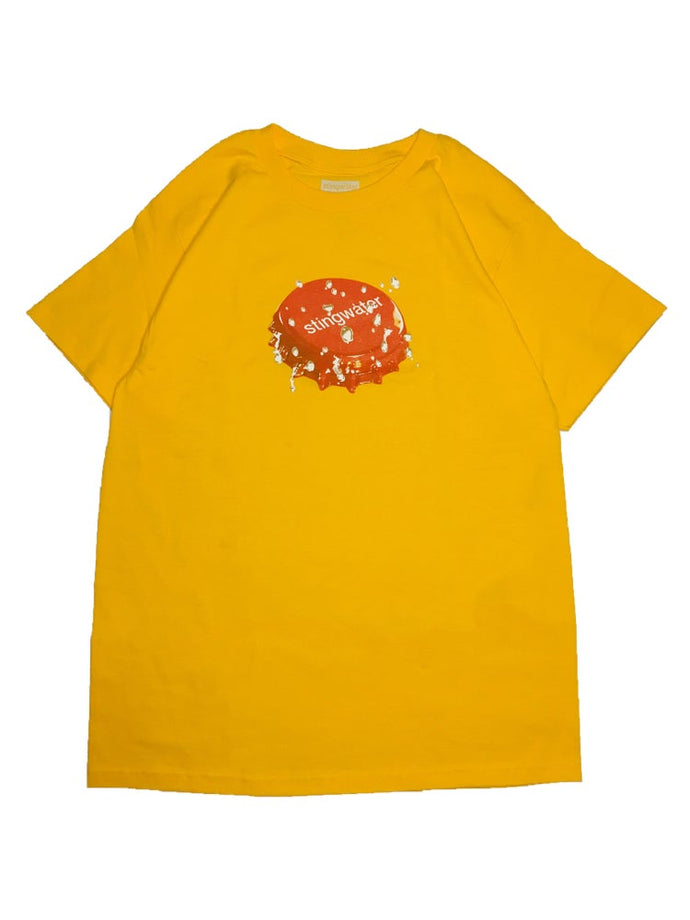 Bottle cap t shirt golden yellow