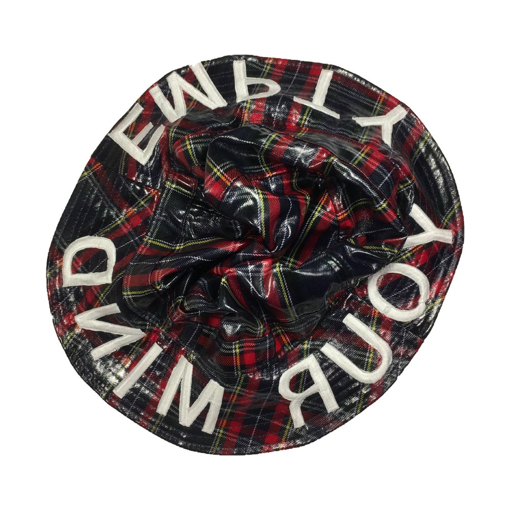 Empty your mind bucket hat dark plaid