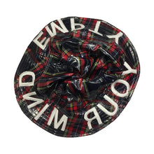 Load image into Gallery viewer, Empty your mind bucket hat dark plaid
