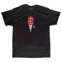 Load image into Gallery viewer, Mushrooms on a Cone T-Shirt Black
