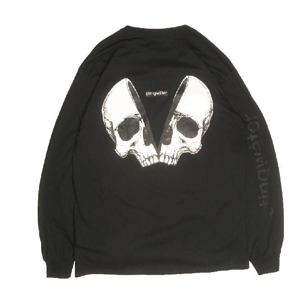 Empty Your Mind/Skull Long Sleeve T Shirt Black