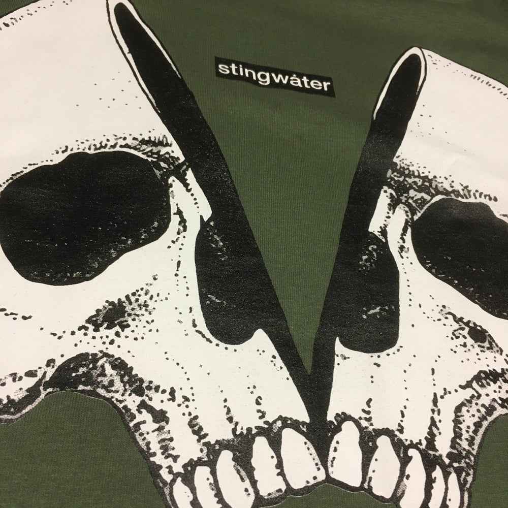 Empty Your Mind/Skull Long Sleeve T Shirt Military Green