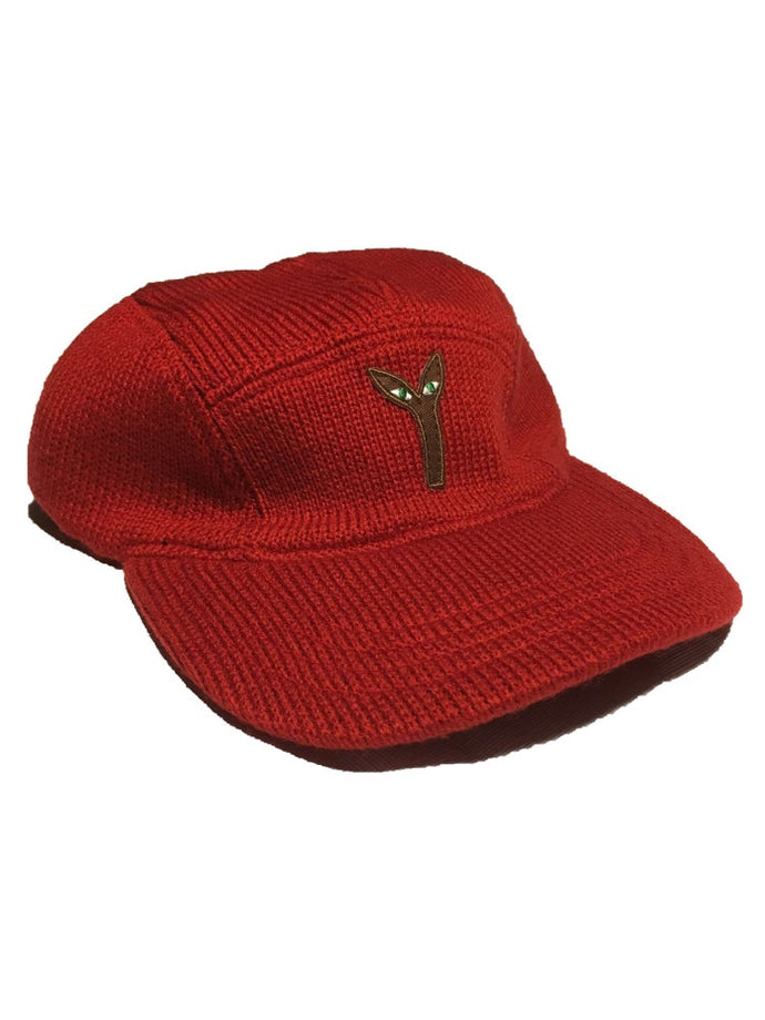 Aya knitted camp hat red