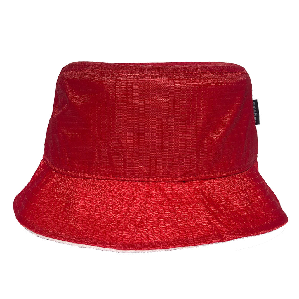 Nylon Melting Logo Crusher Hat Red