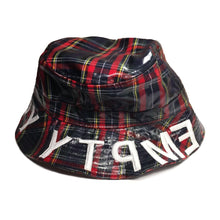 Load image into Gallery viewer, Empty your mind bucket hat dark plaid

