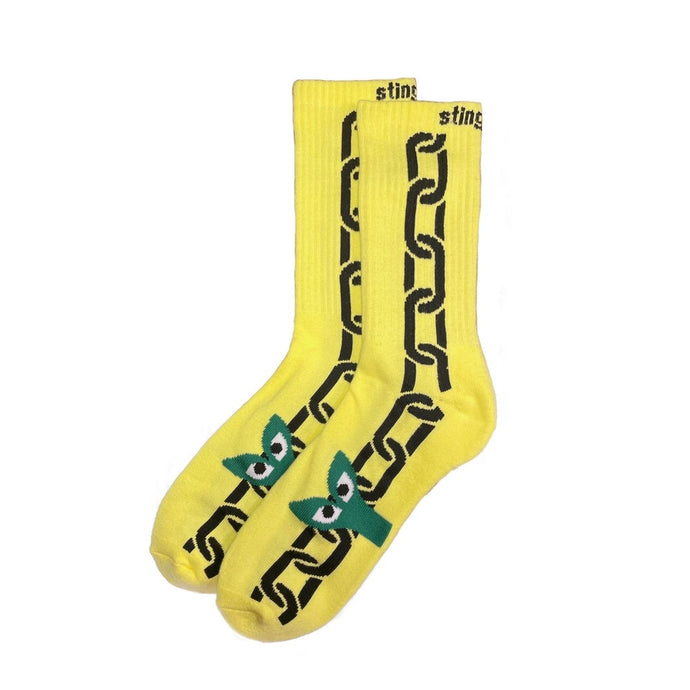 Aapi in Chains Socks Alkaline Yellow