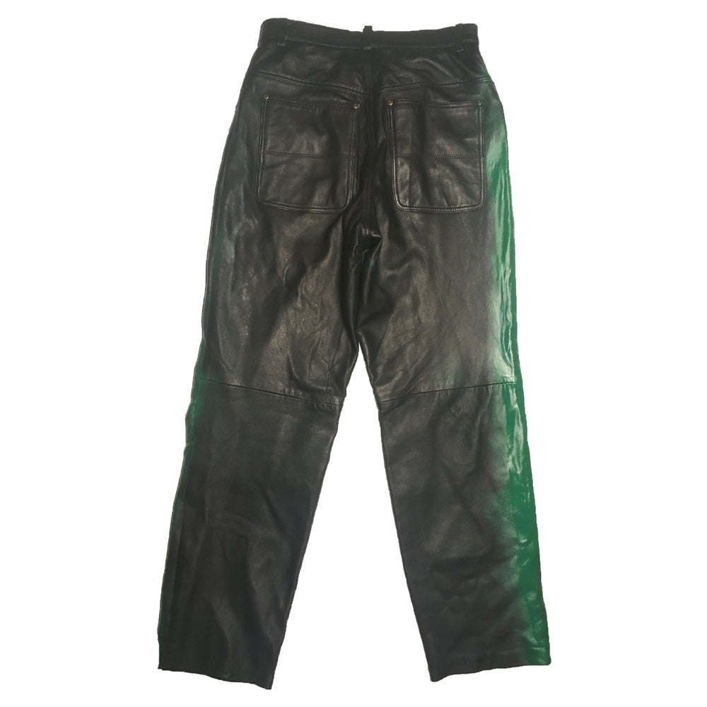 Groeing Pain leather trousers green (Proceeds go to a vaccine for Covid19)