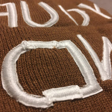 Load image into Gallery viewer, Empty Your Mind Reverse Embroidery Beanie Broewn
