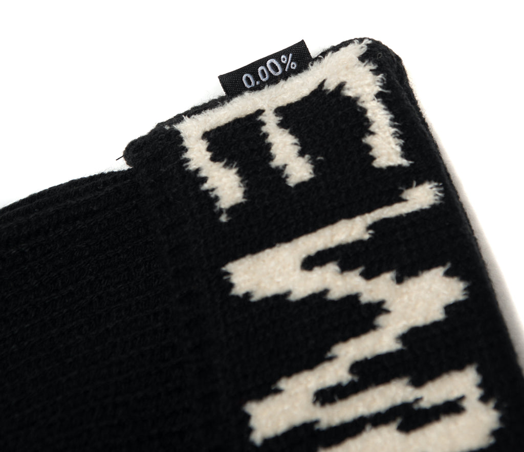 Empty Your Mind Knit Fold Beanie Black