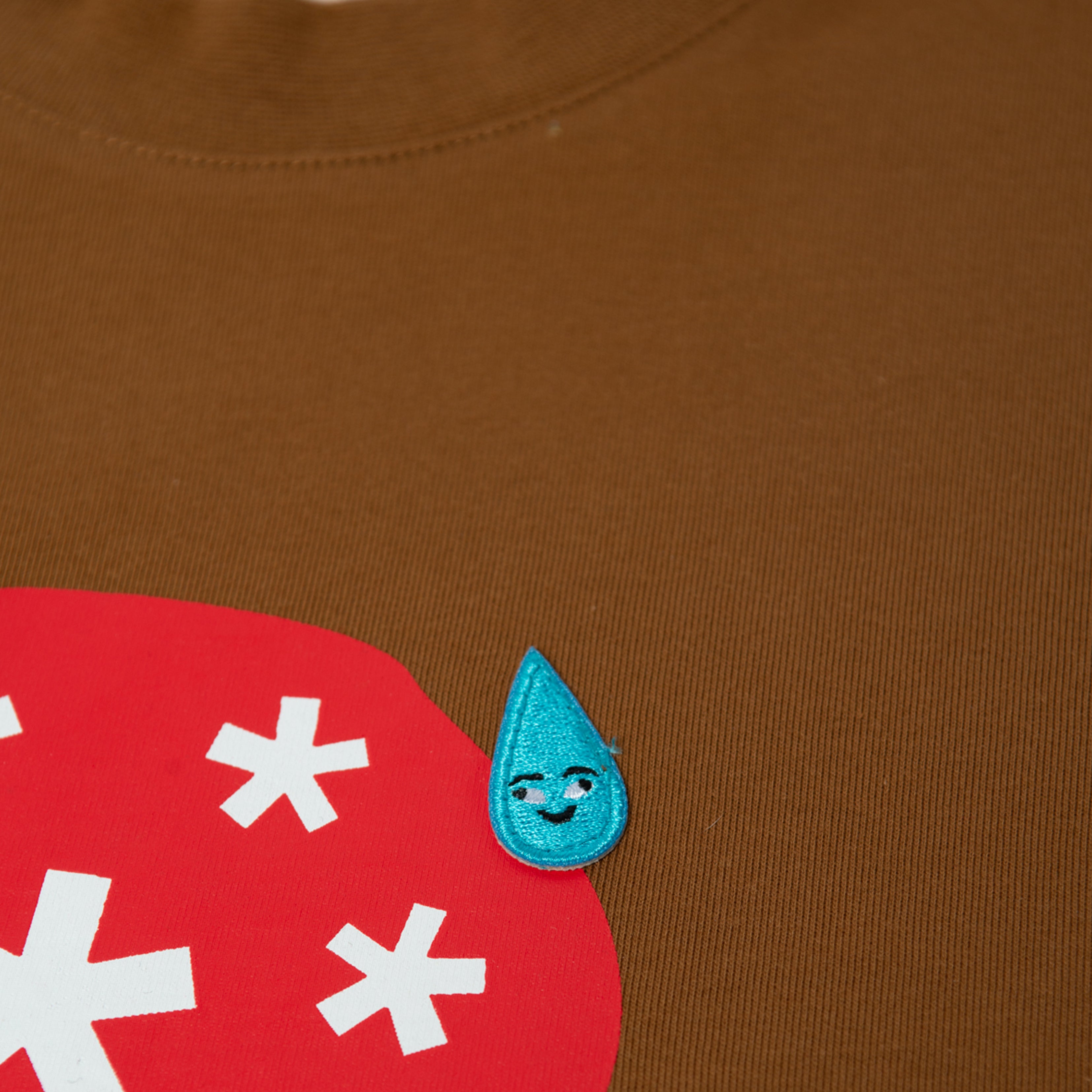 Aga and V Speshal Water Patch T-Shirt Brown