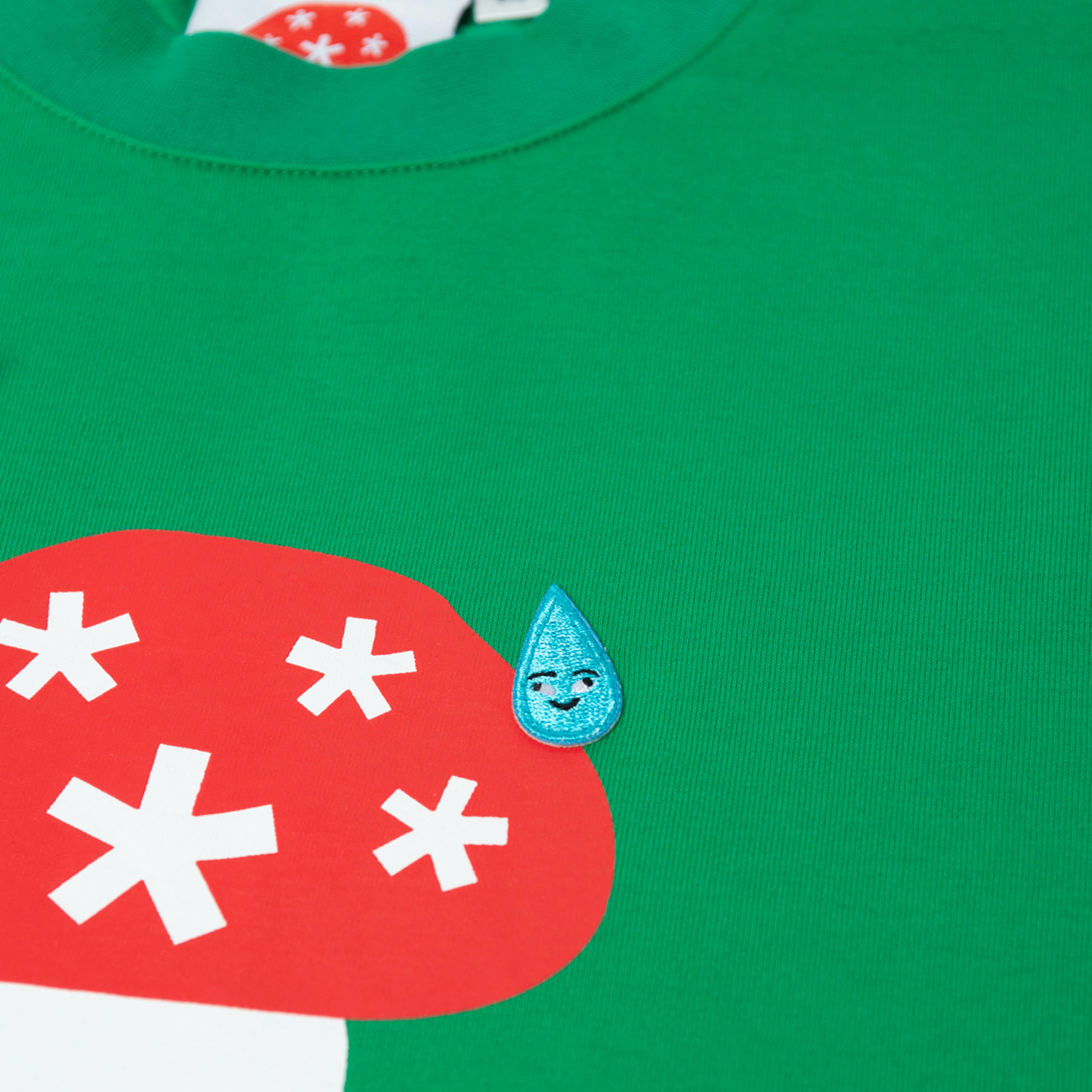 Aga and V Speshal Water Patch T-Shirt Green Grass