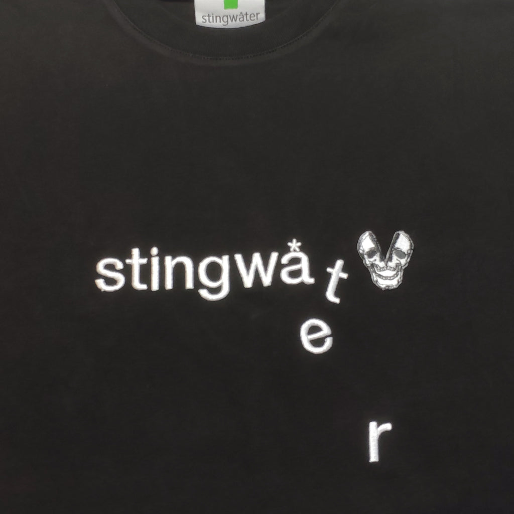 Classic melting logo and skull patch T Shirt Black