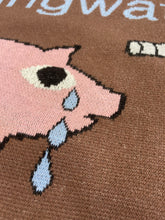 Load image into Gallery viewer, Piggy Bank Jacquard Knit Crewneck Sweatshirt Chocolate Brown
