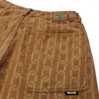 Signature Chain Double Knee Canvas Shorts Brown