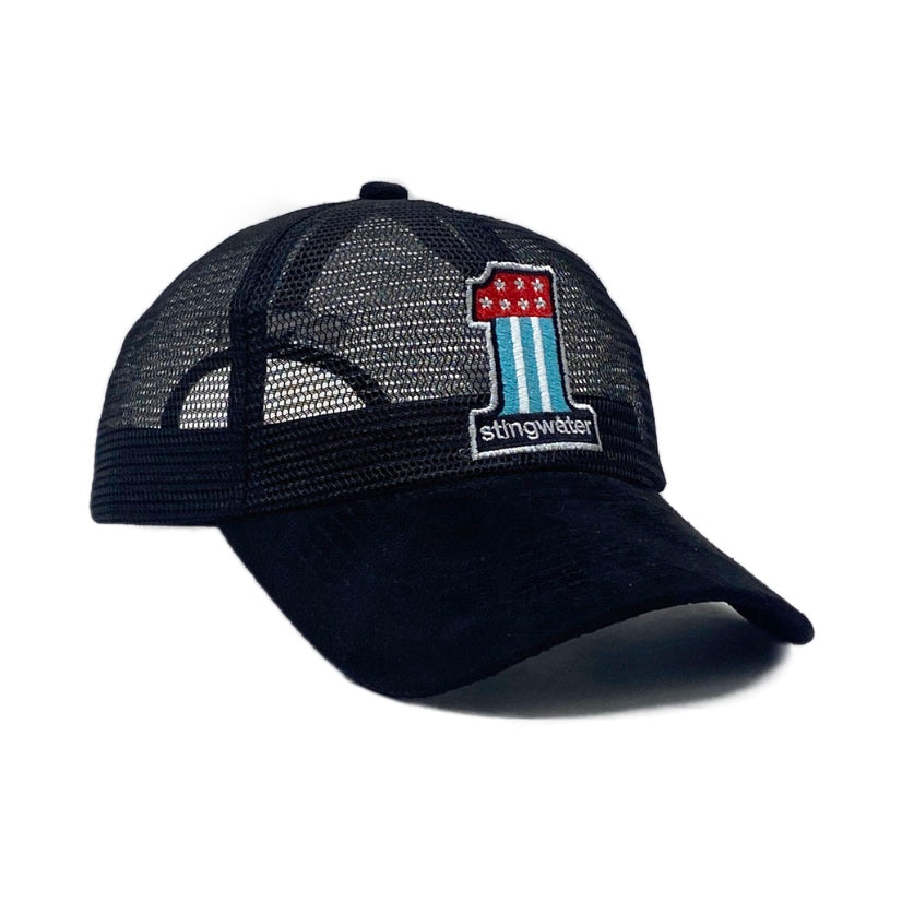 Number 1 Trucker Hat Double Black