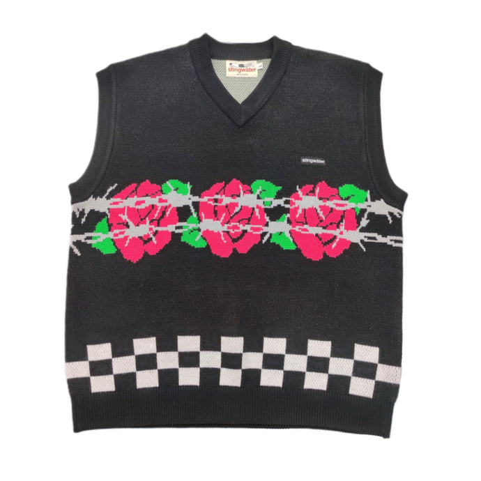 Rose Sweater Vest Black