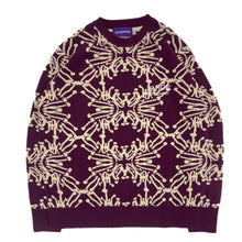 Load image into Gallery viewer, Speshal Connection Mushroom Print Jacquard Knit Sweater Royal Purple
