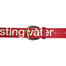 Load image into Gallery viewer, Chain Embossed Oversized Leather Belt Red
