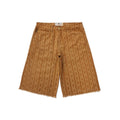 Signature Chain Double Knee Canvas Shorts Brown