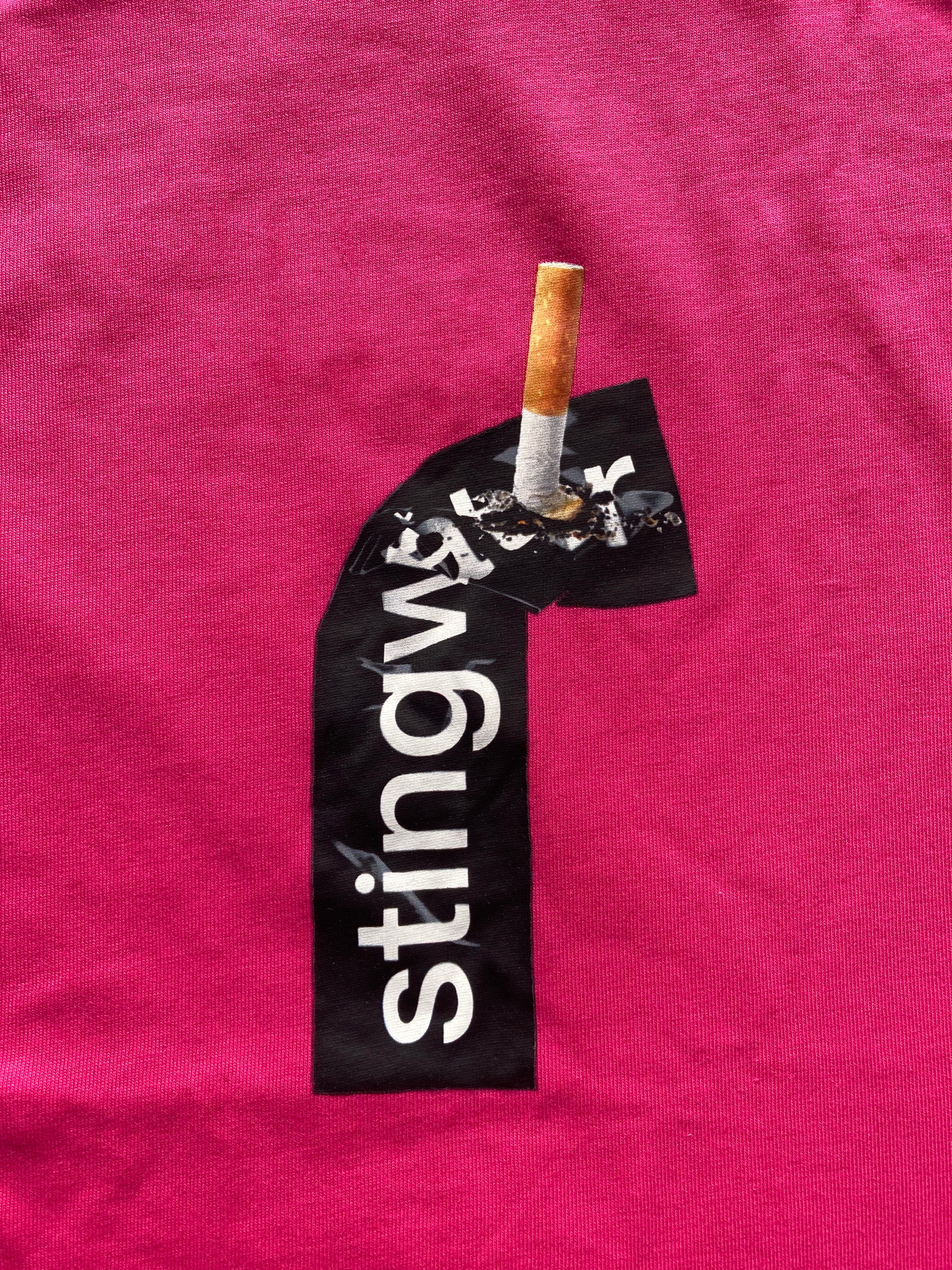 Cig and Sticker T-Shirt Sting Pink