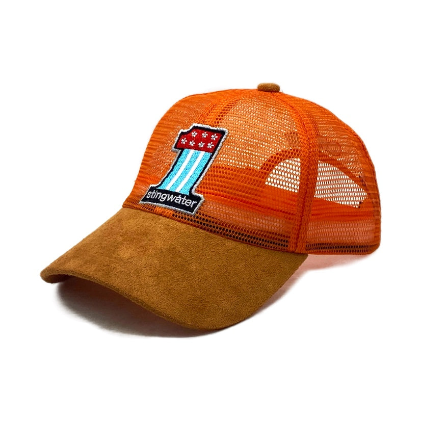Number 1 Trucker Hat Orange/Brown