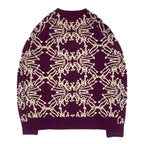 Speshal Connection Mushroom Print Jacquard Knit Sweater Royal Purple