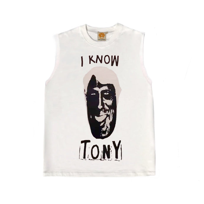 I Know Tony Sleeveless T-Shirt White