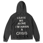 Stingwater Crisis Full Zip Hoodie Acid Wash Black