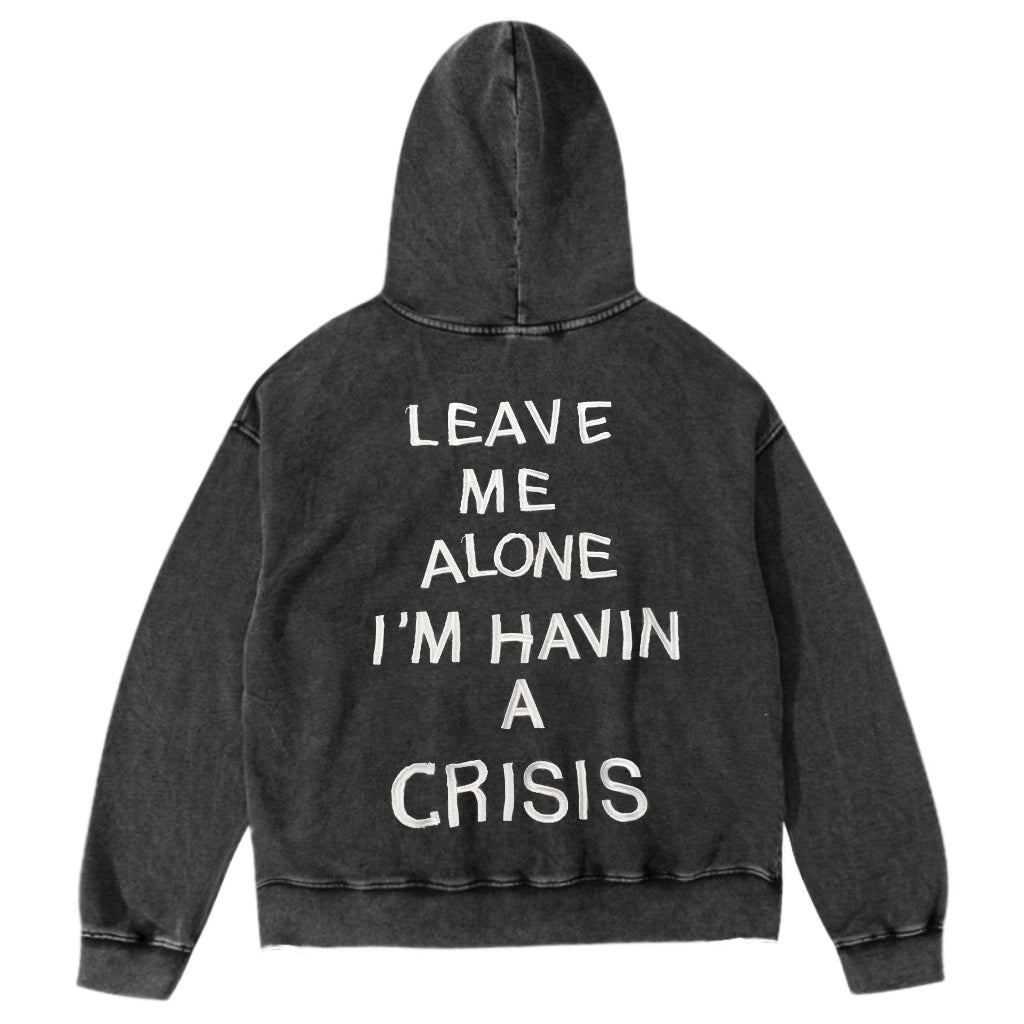 Stingwater Crisis Full Zip Hoodie Acid Wash Black