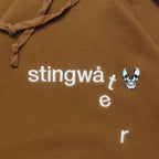 Classic melting logo and skull patch Hoodie Brown