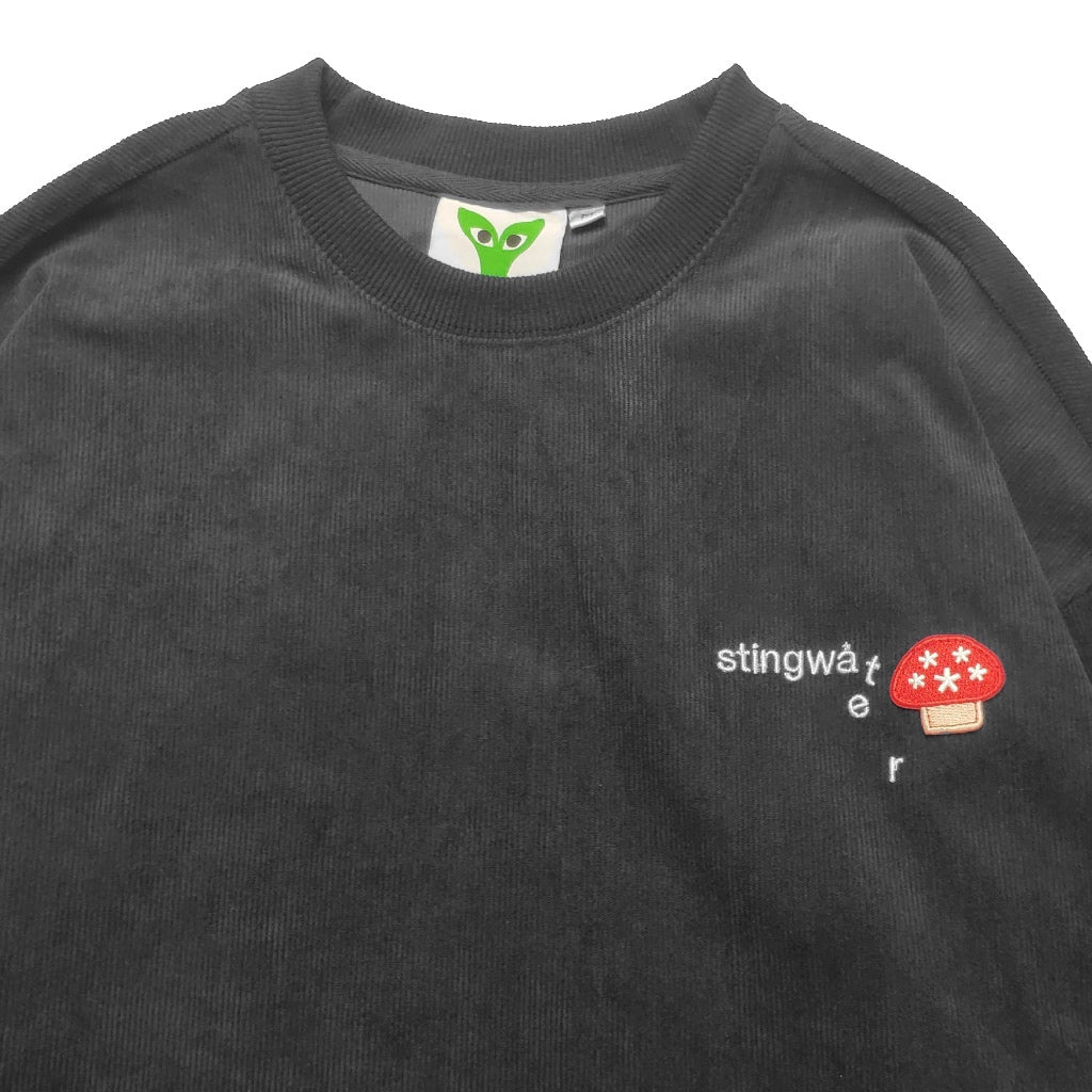 Corduroy Melting logo Crewneck sweatshirt Black