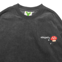 Load image into Gallery viewer, Corduroy Melting logo Crewneck sweatshirt Black
